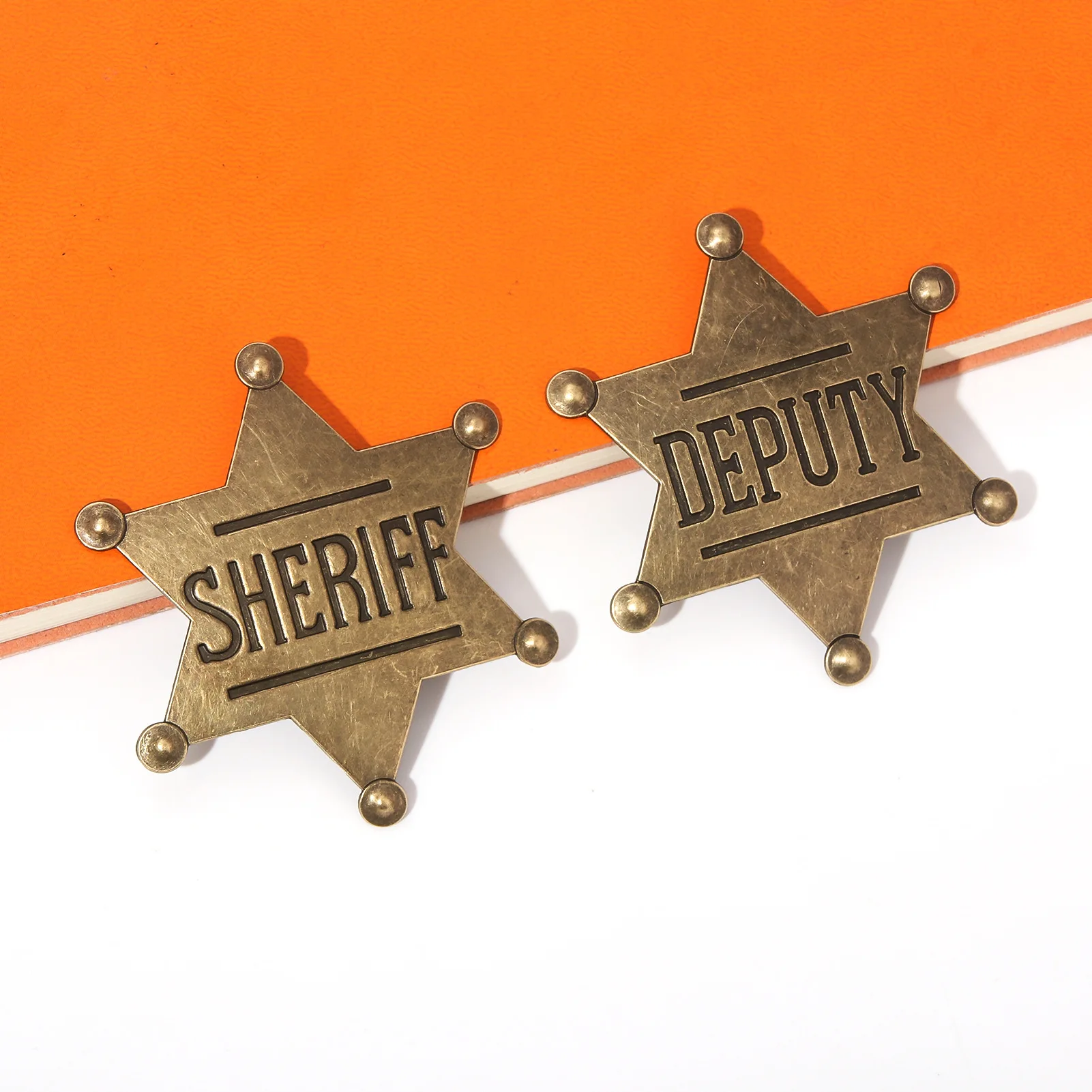 شريف شارة بروش نجمة سداسية سترة الشرطة شارة دبوس للنساء الرجال التلبيب دبابيس المجوهرات