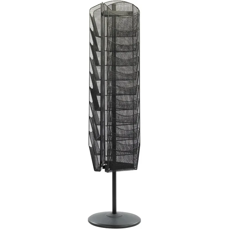 Mesh Magazine Stand, Display Rack with 30 Pockets, Commercial-Grade Steel Construction