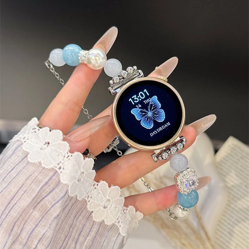 

Blue pink crystal bead suitable for Huawei GT5/GT5 Pro/GT4/GT2/3/4 22mm/20mm/18mm fashionable watch straps