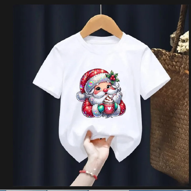 

Hot Sale Christmas Pattern Print Kids T-Shirt Fashion Children'S Clothing New Year Clothes Funny Boys/ Girls T Shirt Tops