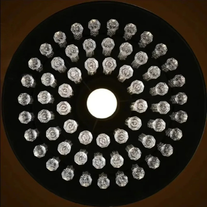 الأمريكية الرجعية النمط الصناعي كريستال قلادة ضوء منصة مشروبات القهوة مطعم علوي غرفة نوم الحديد الديكور مصباح معلق #2