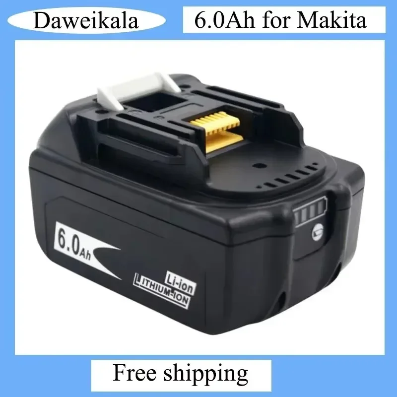 Bateria de íon de lítio recarregável original bl1860 18v 6000mah para makita 18v bl1840 bl1850 bl1830 bl1860b + carregador 4a