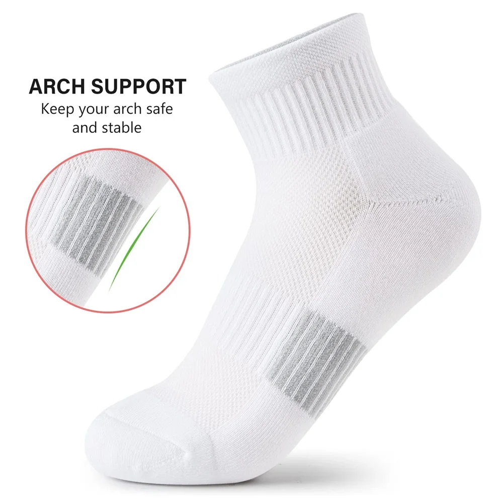 Calcetines tobilleros para mujer, atléticos, gruesos, acolchados, para correr, senderismo, corte bajo, 5 pares