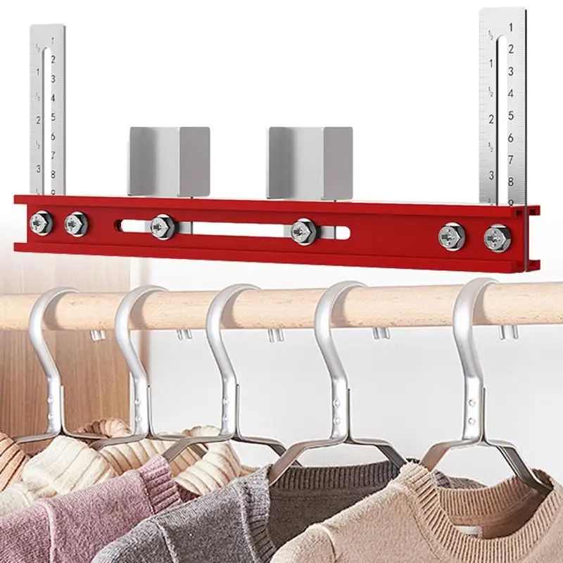 Woodworker Positioning Ruler Woodworker Wardrobe Hanger Rod Positioning Ruler Accurate Positioning Hanger Rod Fastening Accessor