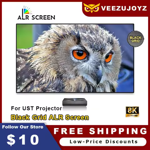 VeezuJoyz ALR UST Projection Screen Black Grid Fixed Frame 4K Ambient Light Rejecting 150 inch for Ultra Short Throw Projector