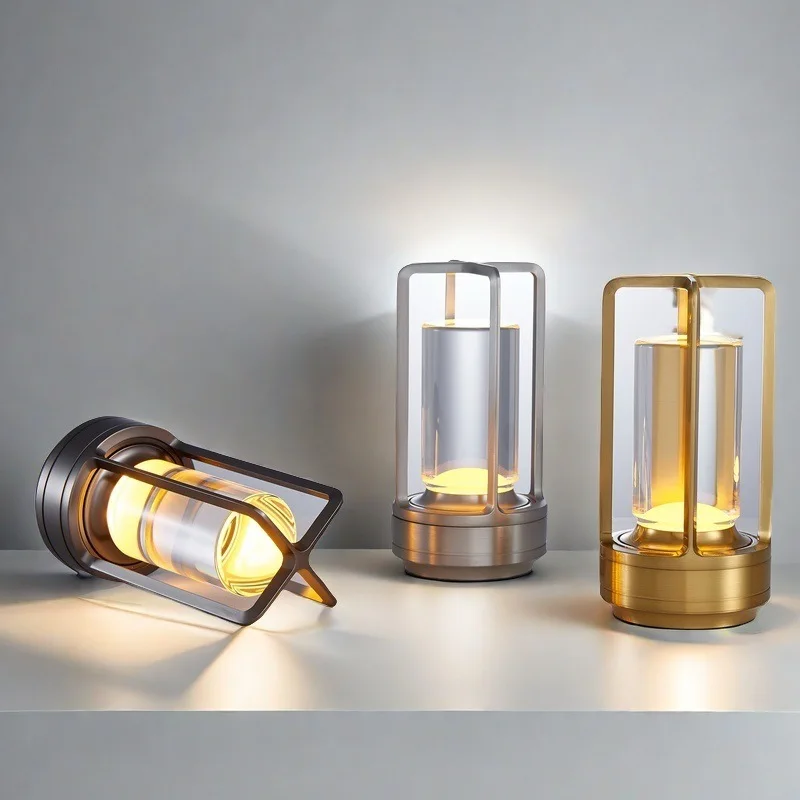 LED Creative Desk Lamp Smart Bedroom Ambient Light Bedside High-end Night Light Charging Camping Night Light