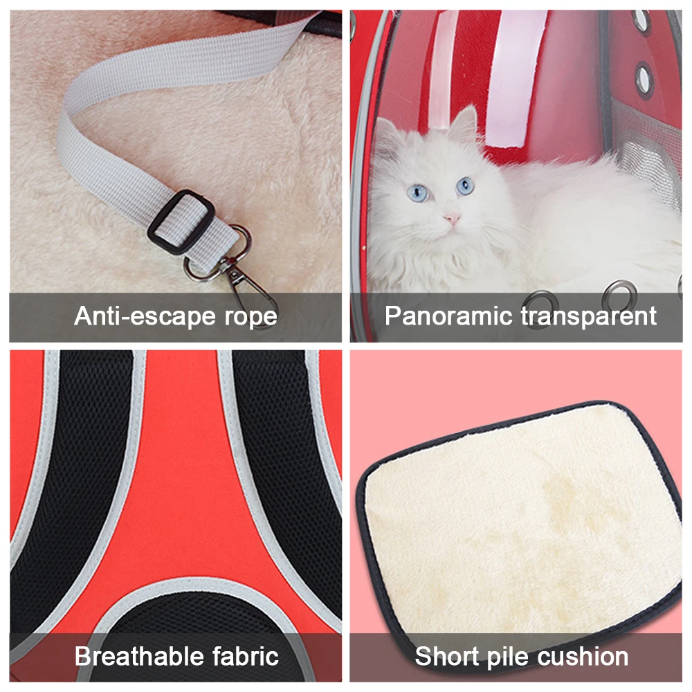 Cat Carrying Bag Space Pet Backpack Breathable Portable Transparent Backpack Puppy Dog Transport Carrier Space Capsule Bag Pets