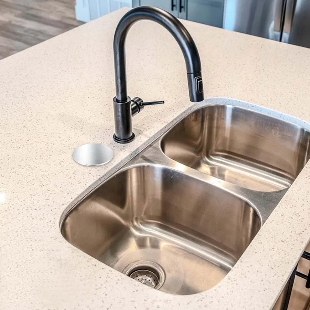 Polished Zinc Alloy Sink Stopper Brushed Nickel Basin Drain Stopper Gold-Plated Leak-Proof Sealing Cover Suitable Washbasin Sink