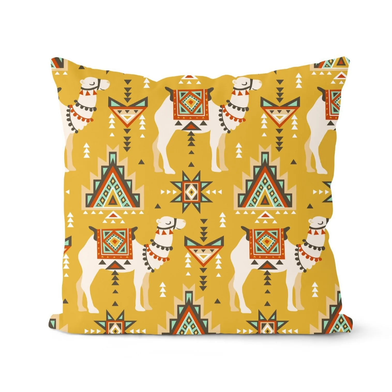 Red Aztec Cushion Cover Peach Skin Soft Decorative Pillowcase Bohemian Ethnic Tribal Throw Pillow Case Living Room Home Decor
