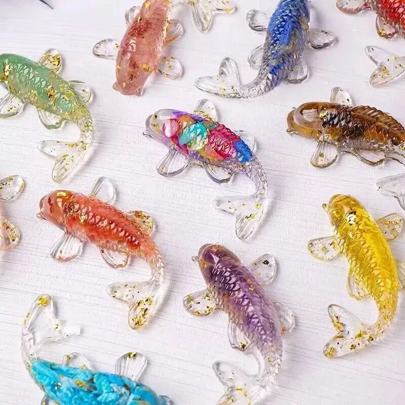 5pcs Fish Shape Natural Stones chips Healing Crystal Amethyst Rose Quartz Gemstone for DIY Jewelry Accessories Small Decoration