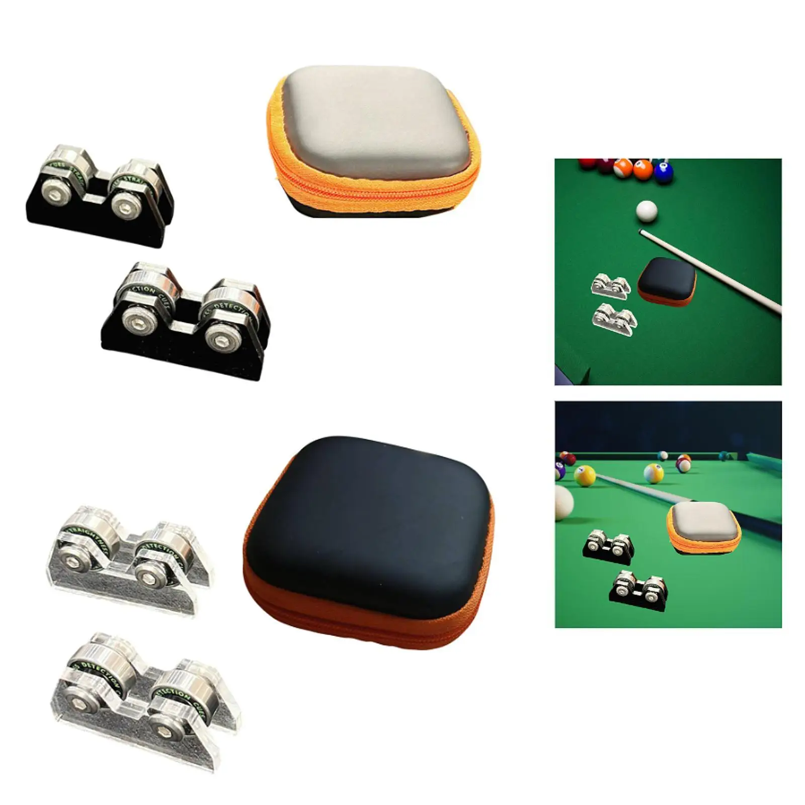 

2x Pool Billiard Cue Straightness Checker Accessories Parts Portable Adults Supplies Snooker Club Roller Straightness Detectors