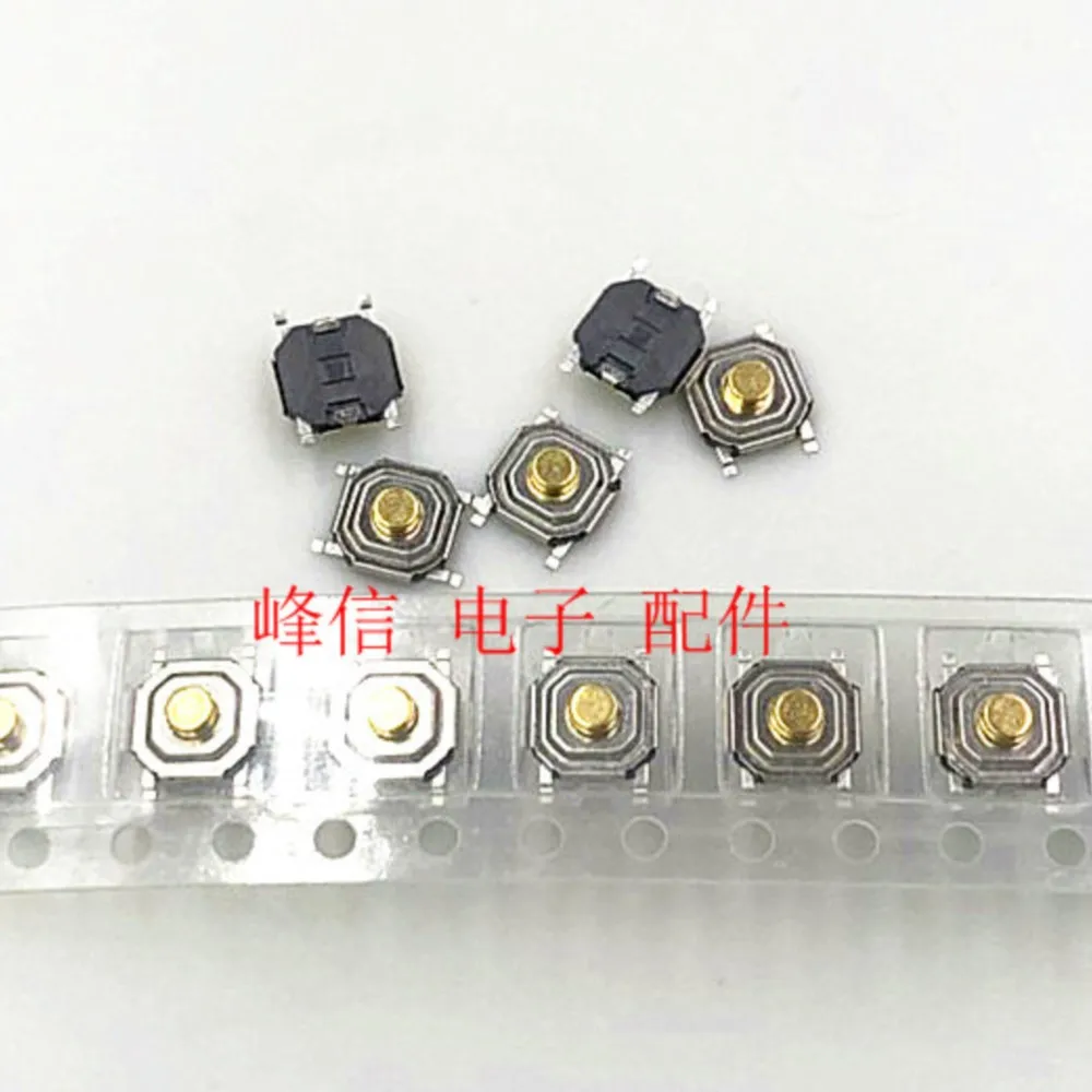 100Pcs Small Micro Switch 4x4x2 Patch 4 Feet Copper Head Button Key Switch 5x5x2MM Micro Micro Tact Switch