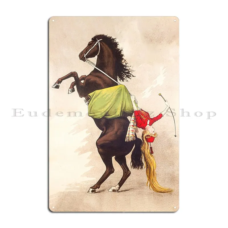 Horse Rider Trick Advertising Metal Sign Garage Party Printing Cinema Kitchen Tin Sign Poster