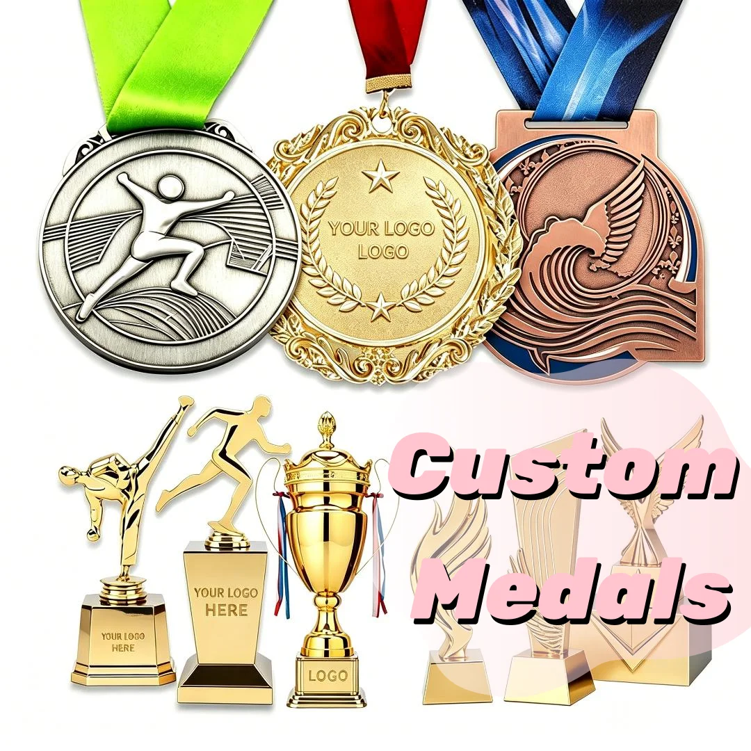 Medals and Trophy Custom Medal custom running medals metal trophies and medals with custom logo for all sports award ceremonies