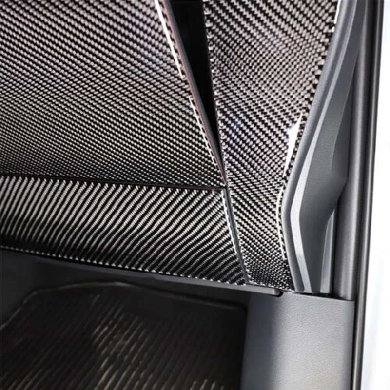 Adesivo de painel de caixa de armazenamento de driver bb-co, adesivo de painel de caixa de armazenamento macio de fibra de carbono real para 2022-2023 toyota