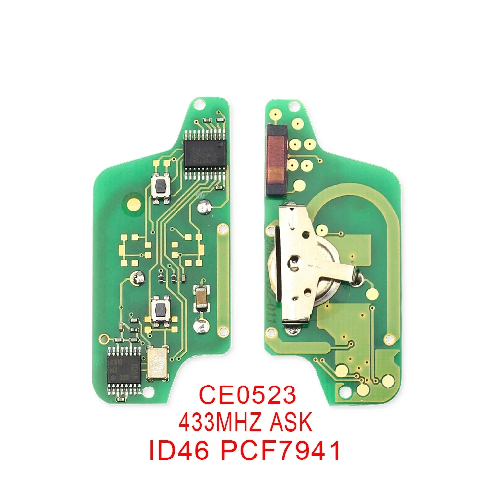 KEYYOU For Peugeot 207 208 307 308 408 Partner For CITROEN C2 C3 C4 C5 ASK/FSK Remote Key Electronic Circuit Board 2/3 Button