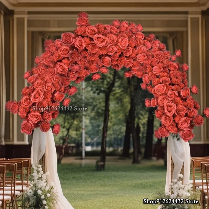 

Luxury 115cm Rose Artificial Flower Row Table Centerpiece Wedding Flowers Backdrop Wall Arches Stage Runners Florals 115cm