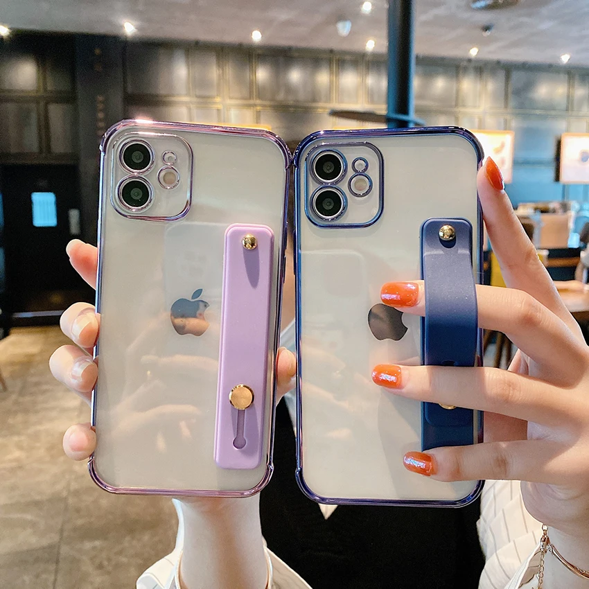 아이폰 16 15 14 13 프로 12 11 맥스 플러스 16프로맥스용 손목 스트랩 폰 케이스 홀더 폰 케이스 풀 랩 15프로맥스 커버 하드 쉘