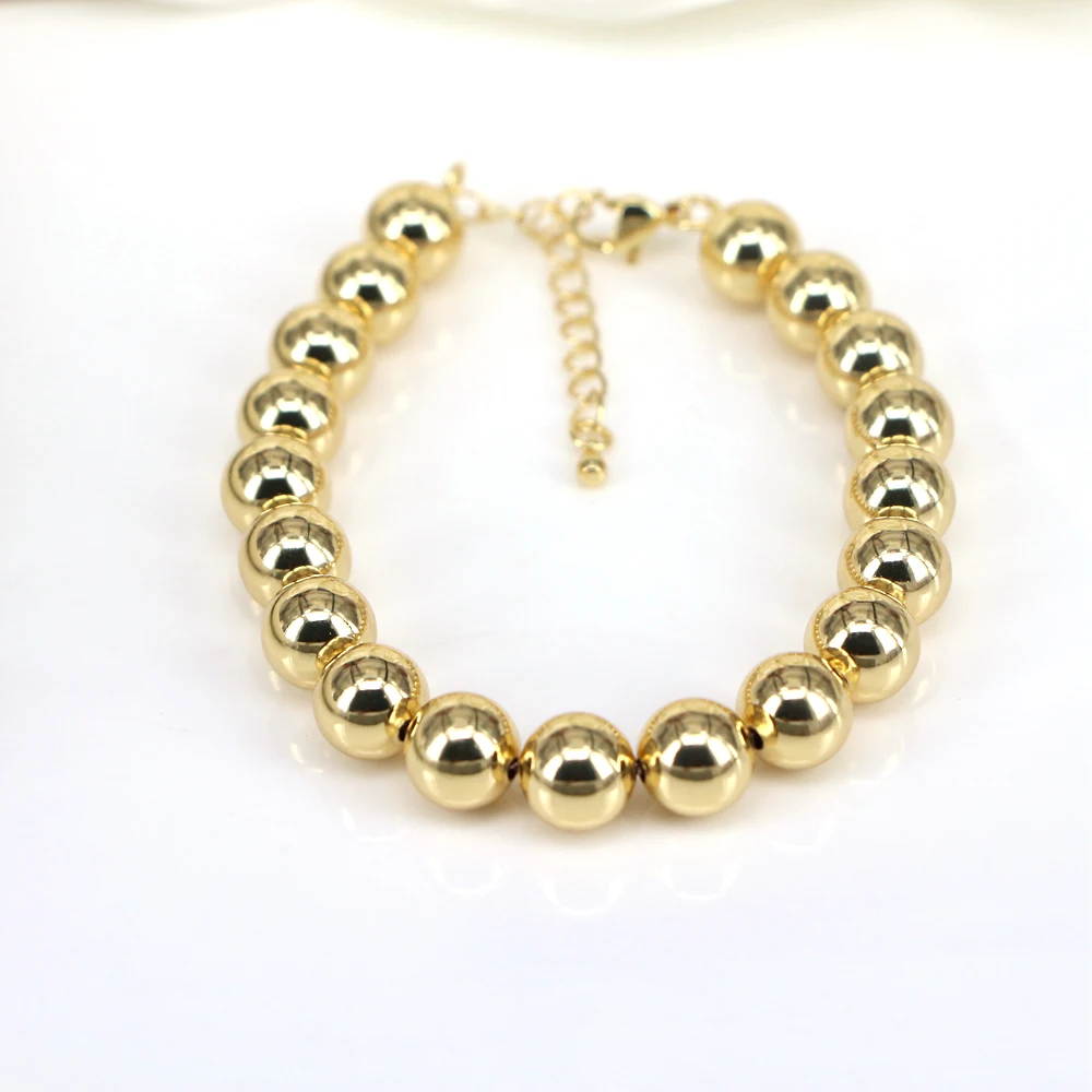 5PCS, Gold Solid Beads Bracelet Jewelry Bracelet Gift Gold Bracelet Fashion Jewelry Multi size Beaded Bracelet