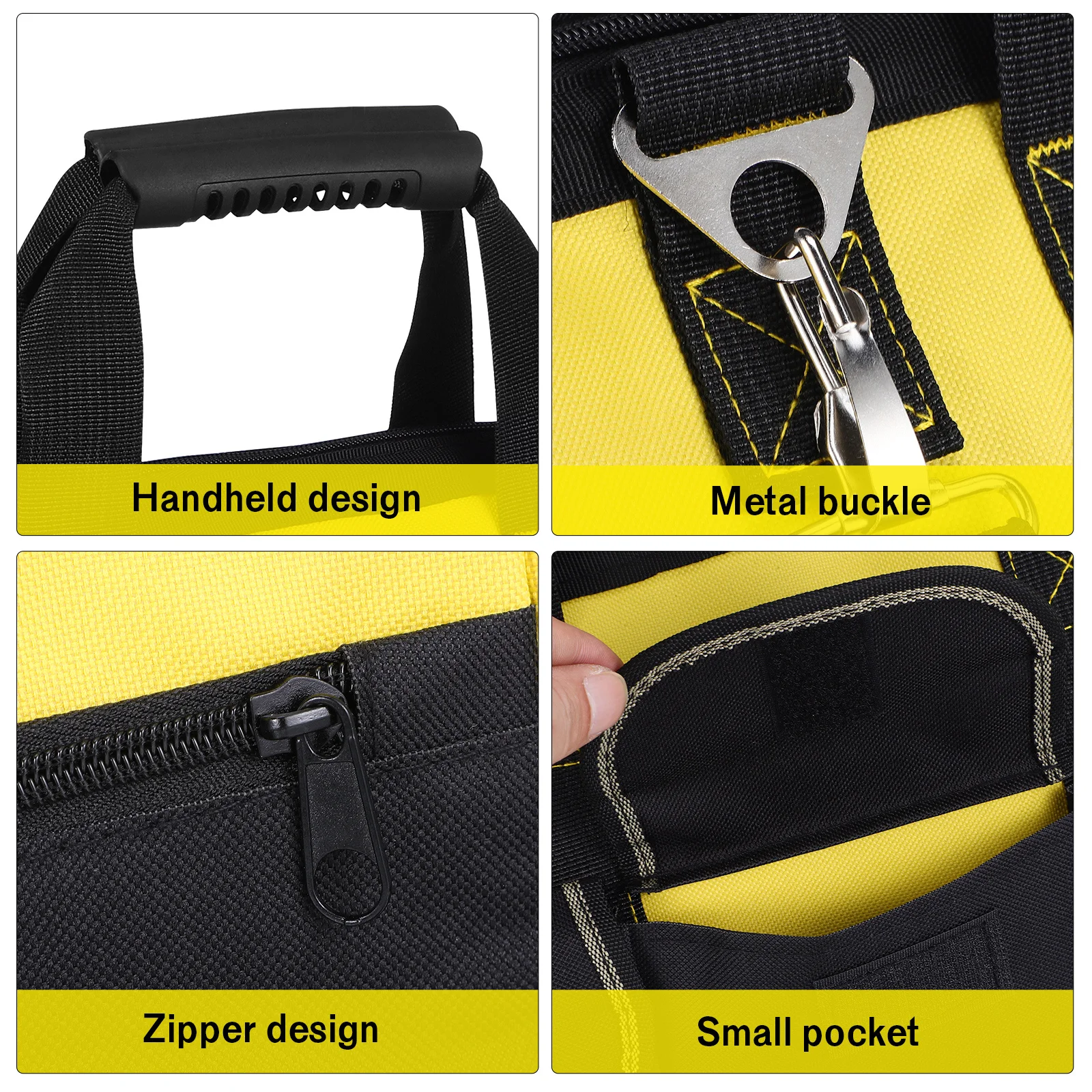 Professional Grade Tool Bag Tote with Strong Support Base Fits Power Hand Tools Portable for on Site Work Repairs