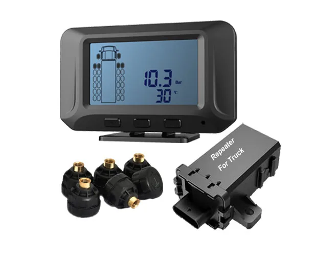 

Система контроля давления в шинах для автобусов и грузовиков, совместимая с портом RS232, внешний беспроводной дисплей TPMS для 2–22 шин