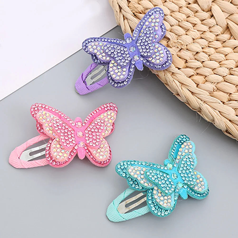 

8pcs Hair Clips Girls Accessories Snap Hot Drill Alloy Durable Butterfly Hair Clips Cute Kawaii Hairpins Gifts