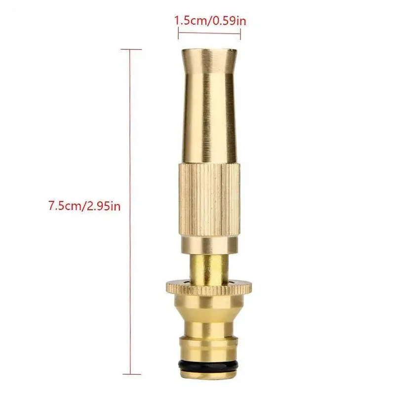 Brass Garden Water Pipe Nozzle, Adjustable Spray Gun Hose Nozzle, Car Wash, Lawn Irrigation, Garden Watering Tool