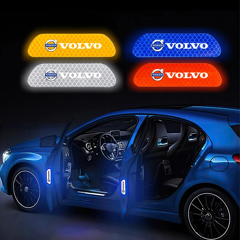 4PCS Car Stickers Door Opening Reflective Warning Sticker For Volvo XC90 V90 V60 XC60 V40 S80 S60 S90 C40 XC40 V70 XC70 C30 C70