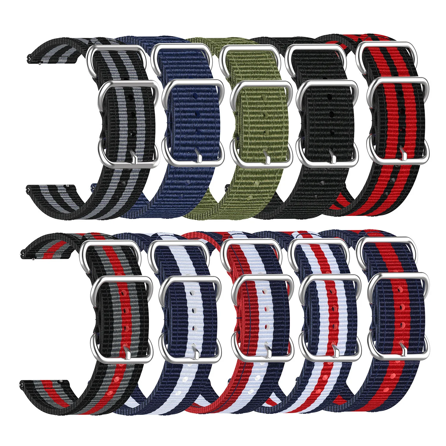 18mm 20mm 22mm 24mm Universal Nylon canvas watchband for SEIKO OMEGA  Huawei GARMIN Samsung Galaxy XiaoMi  AMAZFIT Watch Strap