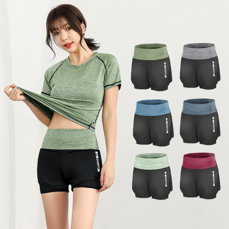 

Summer Yoga Shorts Women Casual Stretch Strethcy Patchwork Sport Yoga Short Pants Clothes Outdoor Running Sport Shorts Fitness