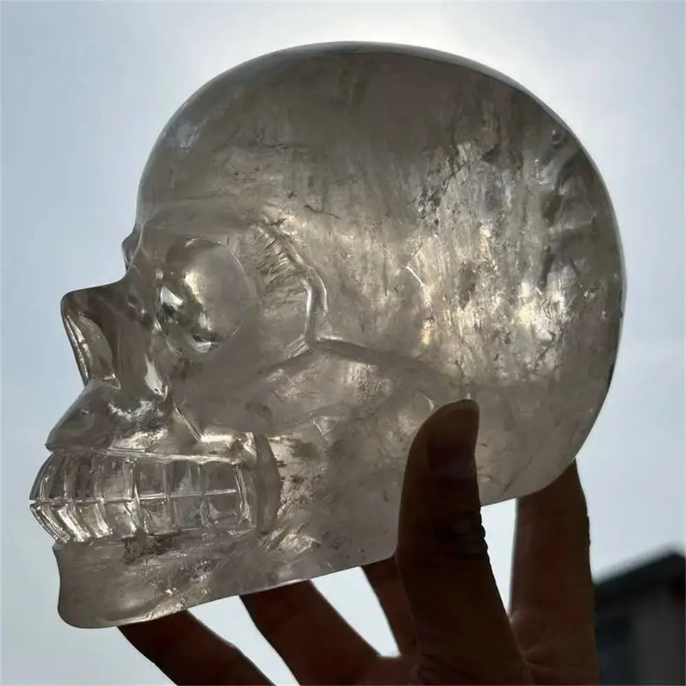 Natural Formed!Clear Crystal Skull, Clear Quartz Crystal Ore Skull, Mineral, Reiki, Healing Skull