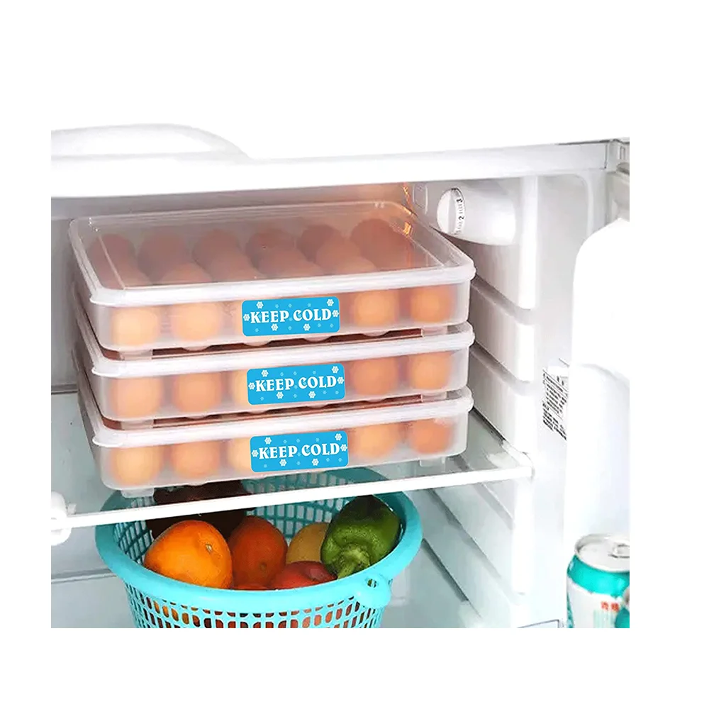 Rectangle Keep Refrigerated Stickers Waterproof Shipping Labels Fluorescent Blue Keep REFRIGERATED/Cold Food Warning Labels