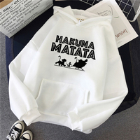 Y2k 90s Hoodies Anime Kawaii Hakuna Matata Hoodie Disney The Lion King Sweatshirt Women Clothes Hoody