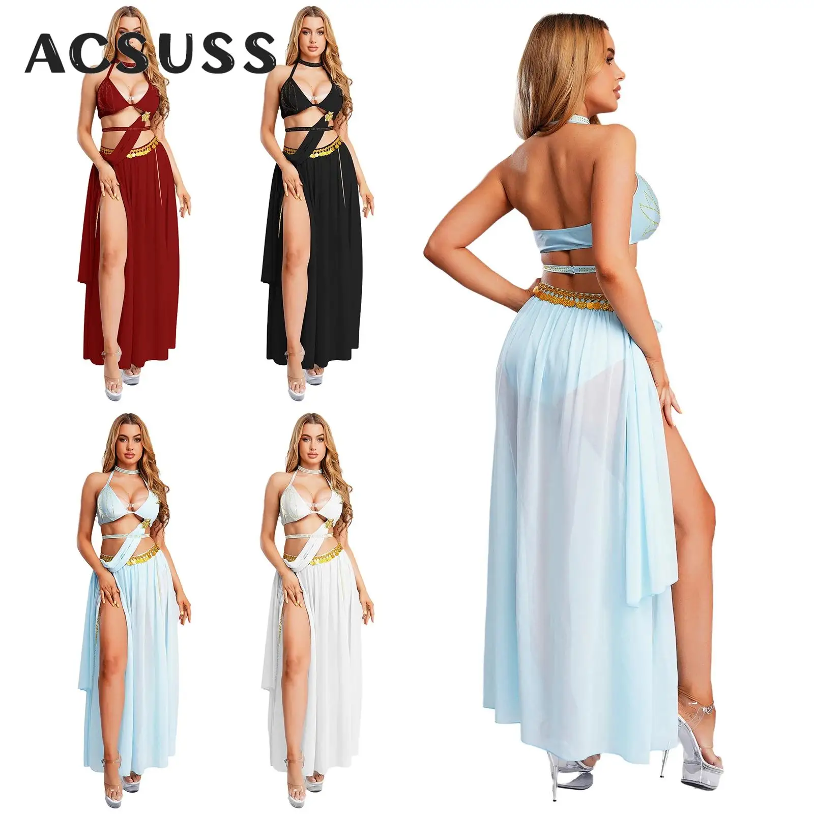 

Женское арабское шифоновое платье принцессы для танца живота, юбка с кисточками и разрезом на талии и поясом, восточный индийский костюм для танца живота