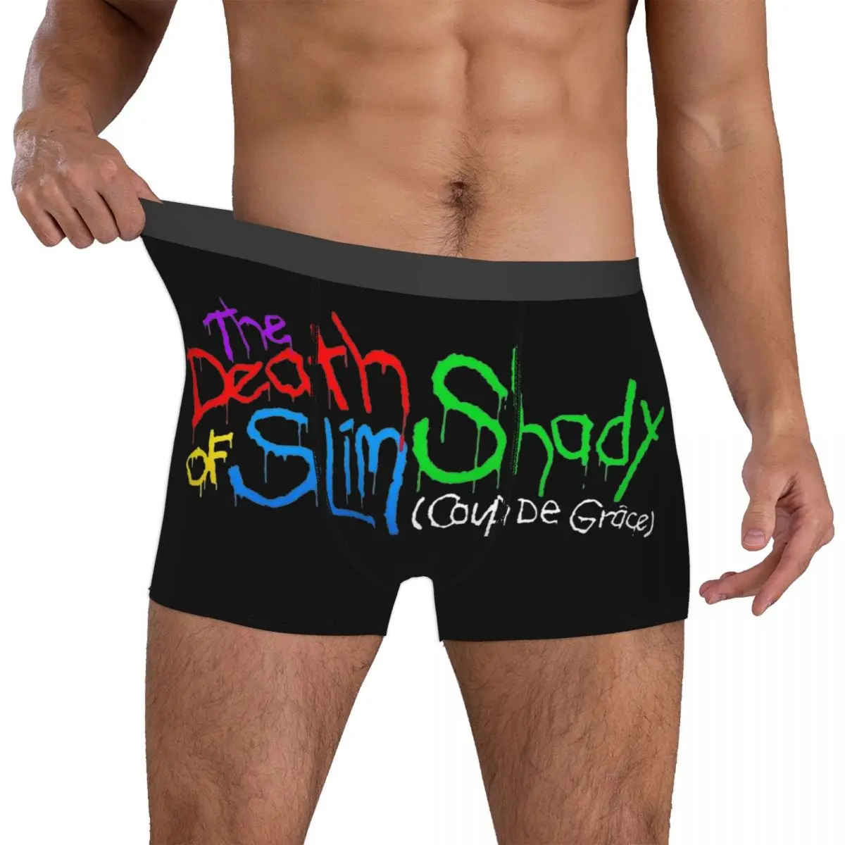 Men's The Death Of Slim Shady Eminem Boxer Shorts Panties Polyester Underwear 2024 New Album Male Sexy Underpants