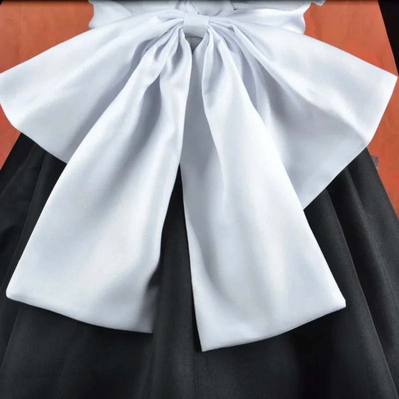 Pakaian pelayan pria gaun pendek anime gaun pendek hitam dan putih gaun Lolita celemek untuk pria kostum cosplay kafe pakaian