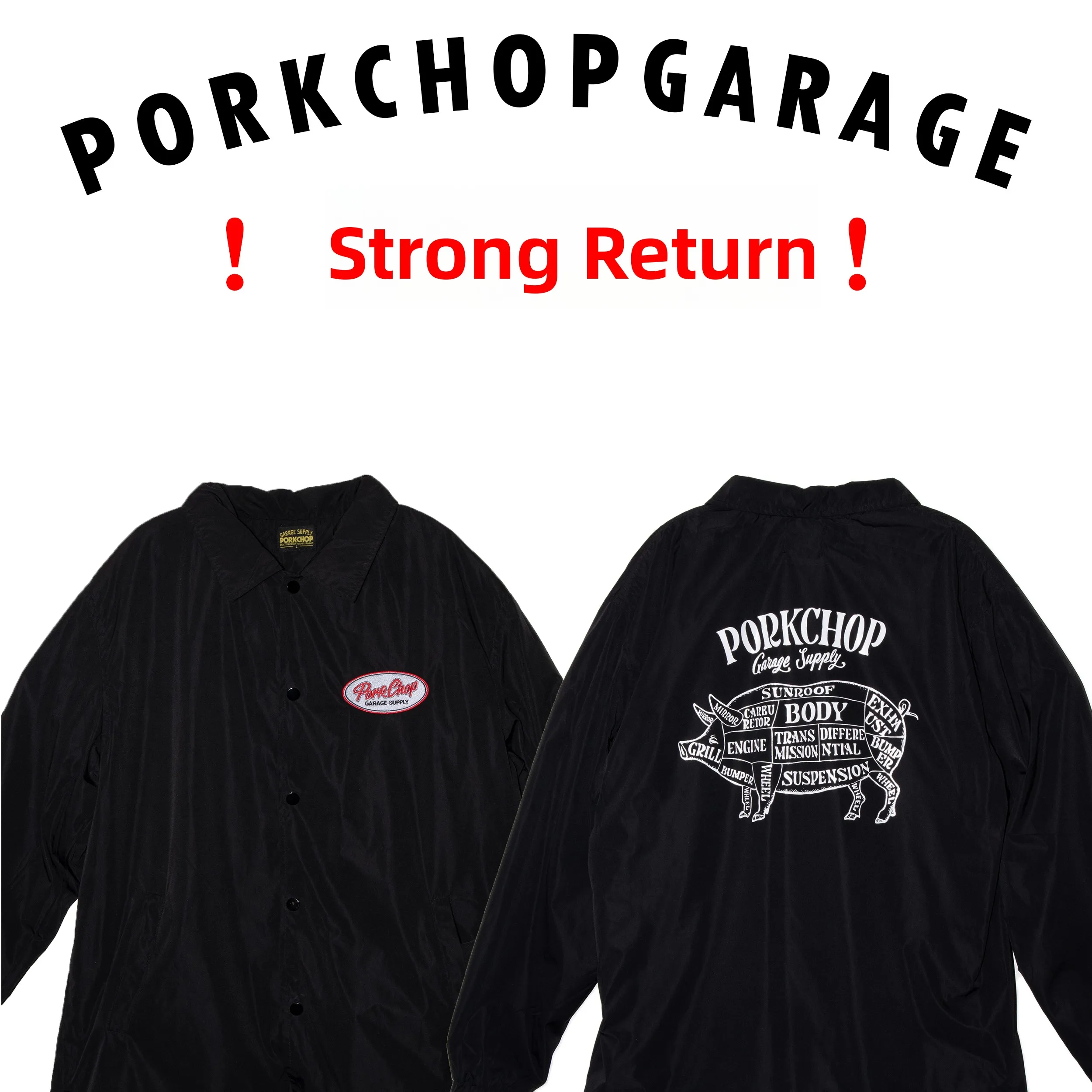 

Ветрозащитная мотоциклетная куртка Porkchop, нейтральная, свободного кроя, в стиле ретро, молодежная, трендовая, осенняя, с длинными рукавами, с принтом, однотонная