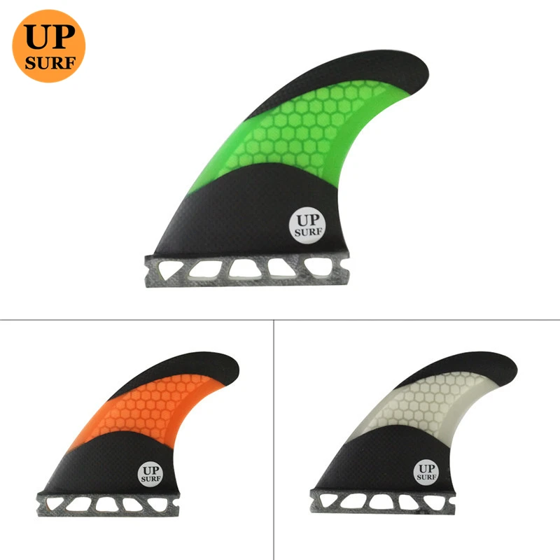 

SUP Board Single Tabs Fin Size M/L Green/Orange/White Color Surfboard Fin Honeycomb Fibreglass Fins Ocean Sports