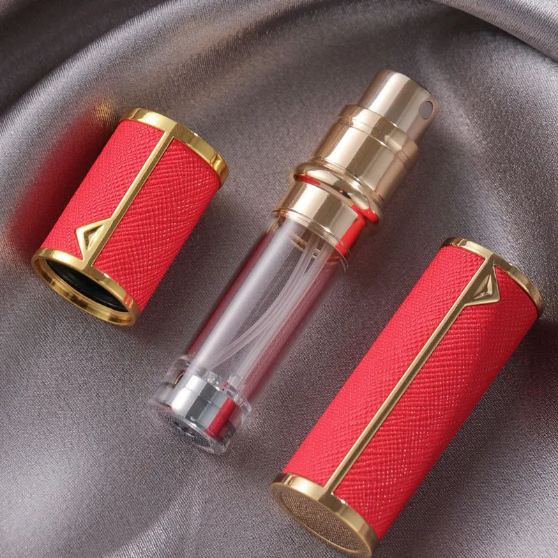 5ML Portable Travel Essentials Perfumes Empty Bottle PU Leather 5ml Perfume Refillable Bottle Mini Size Spray Bottles Traveling