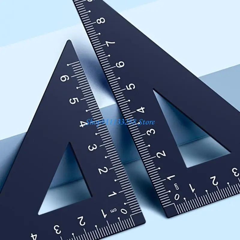 G88D 4 Pcs Metal Ruler Set Geometry Drawing Tool Math Measurement Tools for School