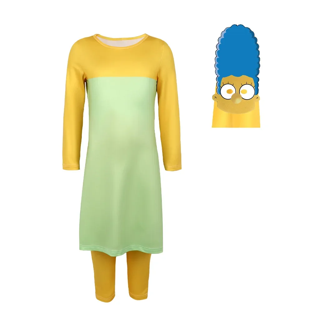 The Simpsons Costume Anime Bart Lisa Marge Homer Simpsons Cosplay Birthday Party Dress Cartoon Halloween Costume Adult Kids