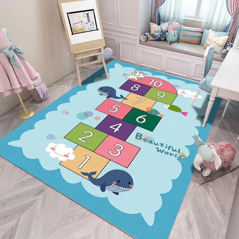 Children's Room Hopscotch Carpet for Living Room Home Decor Children's Education Non-slip Crawling Area Rugs Boy Girl Play Mat