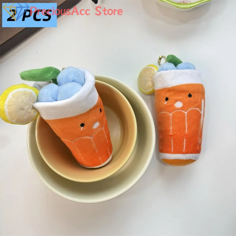 1/2 SZT. Urocza Pomarańczowa Jagodowa Zimna Napój Pluszowa Zabawka Breloczek Kreatywny Wisiorek do Plecaka Ozdoba do Torby Prezent