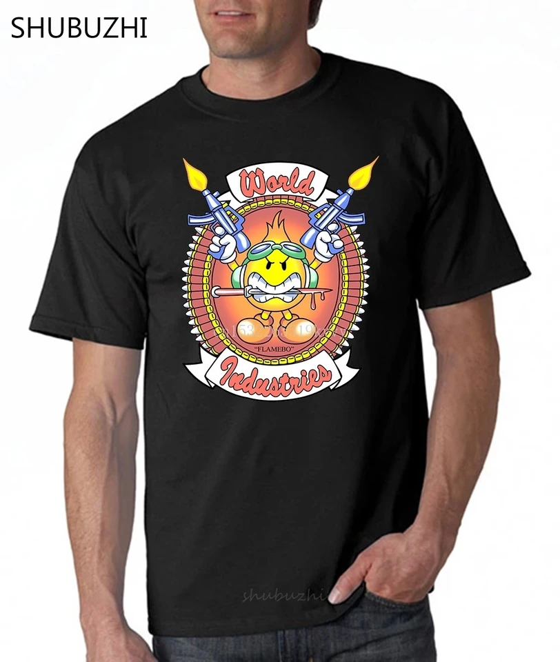 Vtg World Industries Flamebo T Shirt Blind Skateboards Reprint