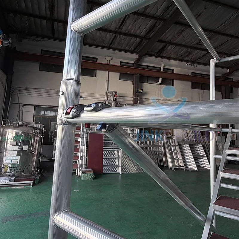 EN1004 Aluminum Mobile Scaffold Tower with Casters Wheels Platform Ladder Stair Access Scaffolding CE Certified