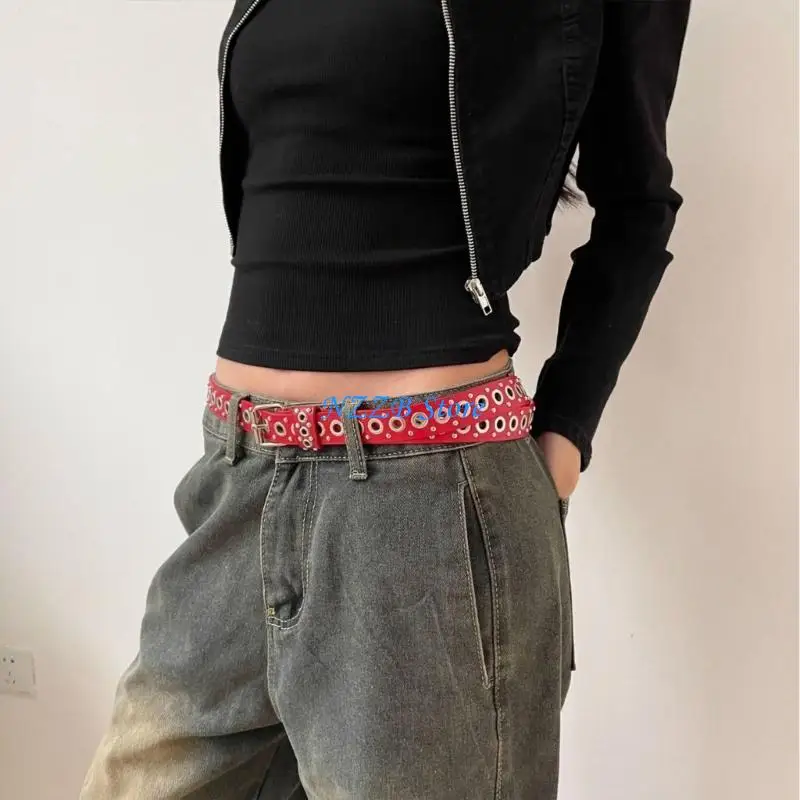 

T21F Casual Waist Belt Girl Aesthetic Metal Buckle Belts Shorts Belt Women Waiststrap