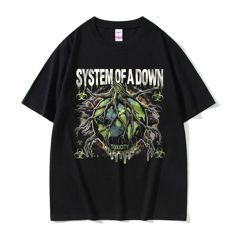 Rock Band System of A Down Toxicity Graphic T-shirt Men Women Fashion Vintage Oversized Tshirt Male Alternative Metal Streetwear