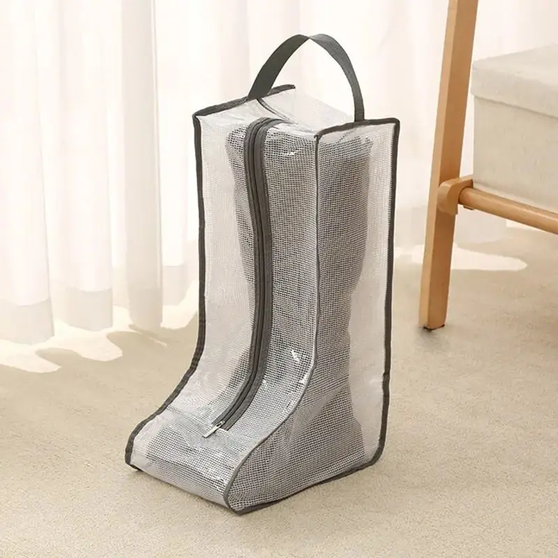 Shoes Dust Cover Mesh Transparent Shoe and Boot Storage Bag with Zipper Portable Travel Dust Organizer Protector Bag