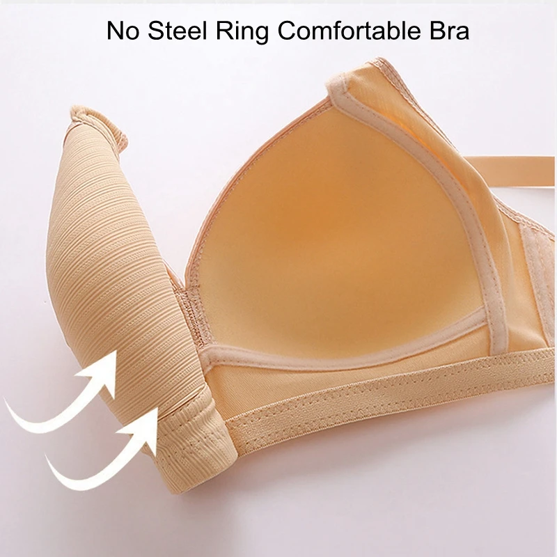 BC Cup Bras Sexy Large Size Women\'s Underwear No Steel Ring Comfortable Lingerie Push Up Brassiere Breathable Thin Mold Cup Bra