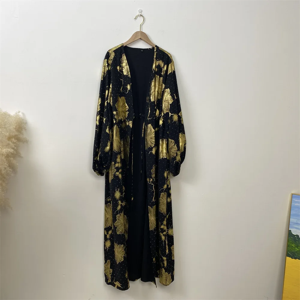 سترة TikTok Temu Fashion الإسلامية مع ختم ساخن ورداء طويل متدفق 1444 #6